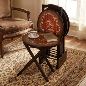 میز عسلی مدل تاشو کد m06  مجموعه 4 عددی