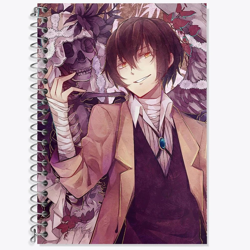 دفتر زبان 50 برگ خندالو مدل سه خط طرح اوسامو دازای انیمه سگ های ولگرد بانگو کد 11779