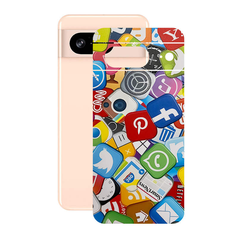 برچسب پوششی گلس مدل Leth طرح سوشال مناسب برای گوشی موبایل گوگل Pixel 8