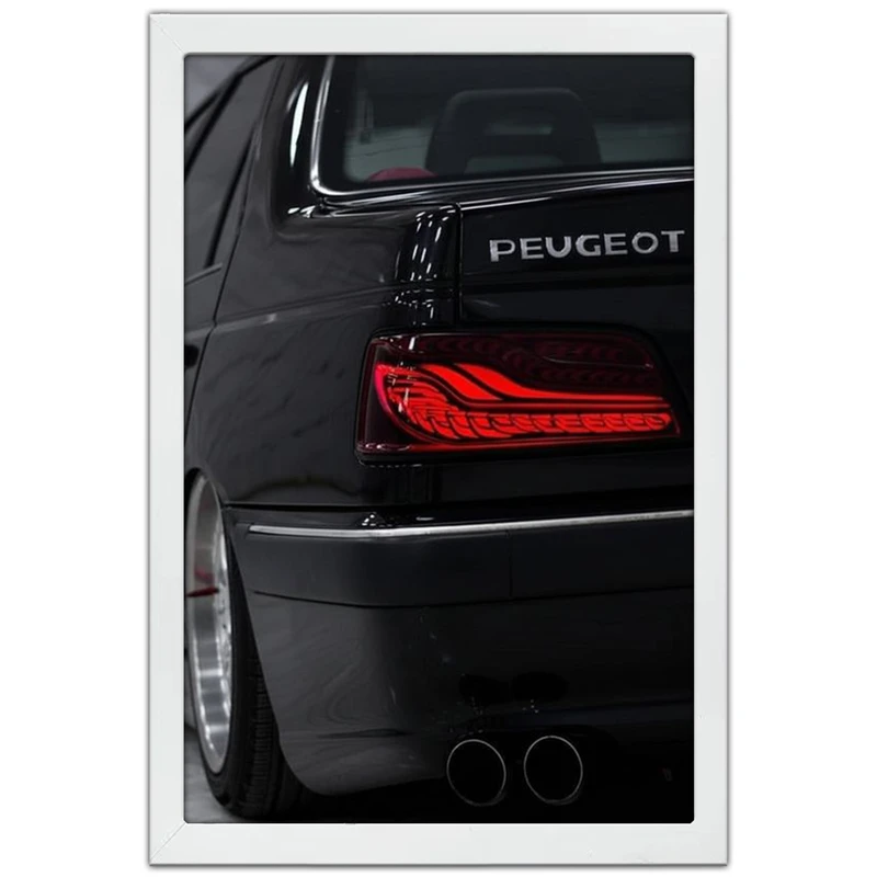 تابلو بکلیت طرح ماشین و خودرو پژو پارس مدل W-po2012 فریم سفید