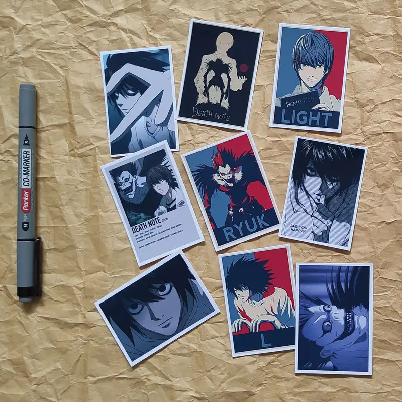 استیکر لپ تاپ طرح انیمه دفترچه مرگ کد 1033 مجمعه 9 عددی