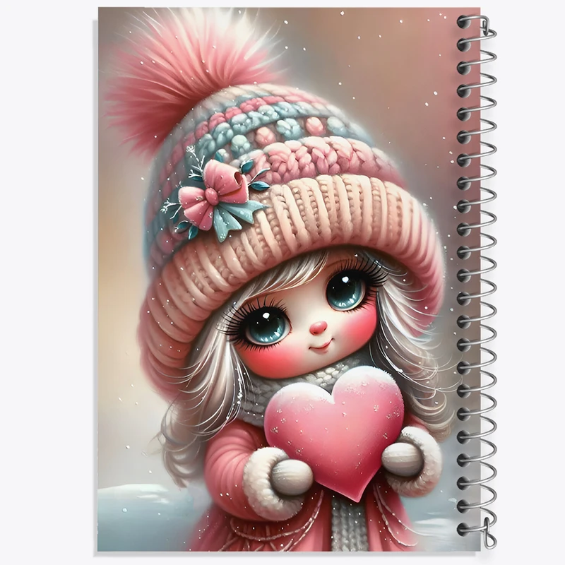 دفتر ژورنال نویسی 50 برگ خندالو مدل نقطه ای طرح دختر کیوت کد F7158