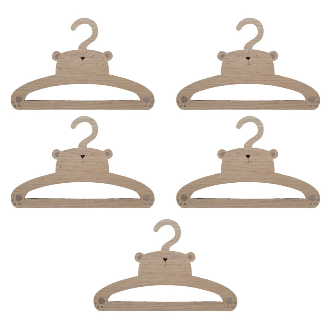 آویز لباس کودک مدل خرس بسته پنج عددی