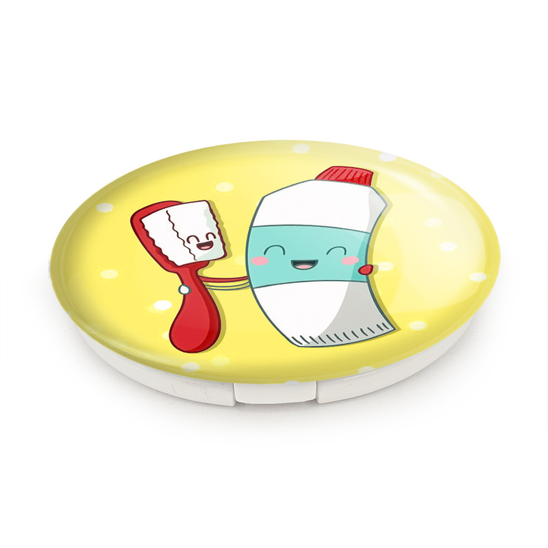 آینه جیبی خندالو طرح دندان و دندانپزشکی کودکانه مدل تاشو کد 27749