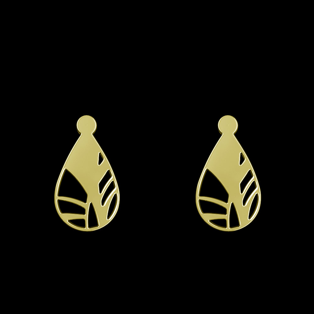 گوشواره طلا 18 عیار زنانه مدوپد مدل هندسی کد GA1-13724