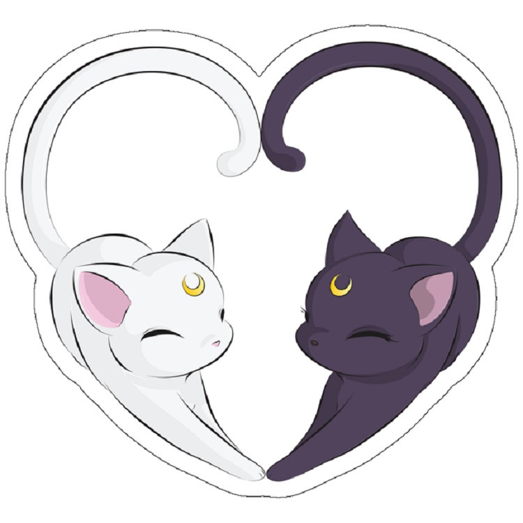استیکر مدل Moon Cat Heart