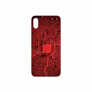 MAHOOT Red Printed Circuit Board Cover Sticker for Apple iPhone XS