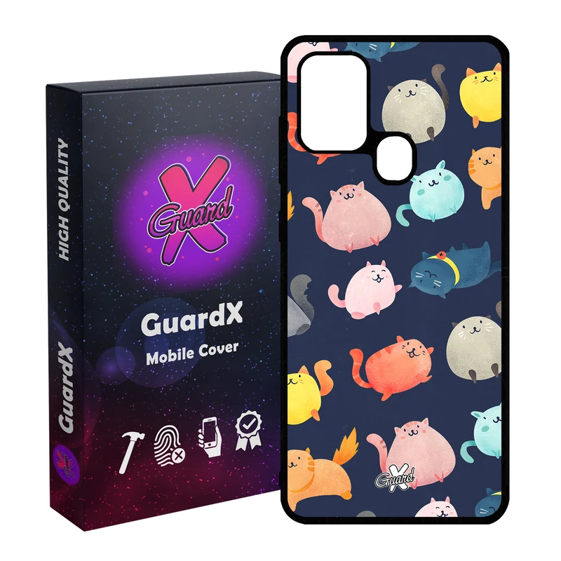 کاور گارد ایکس طرح Cats مدل Glass10173 مناسب برای گوشی موبایل سامسونگ Galaxy A21s