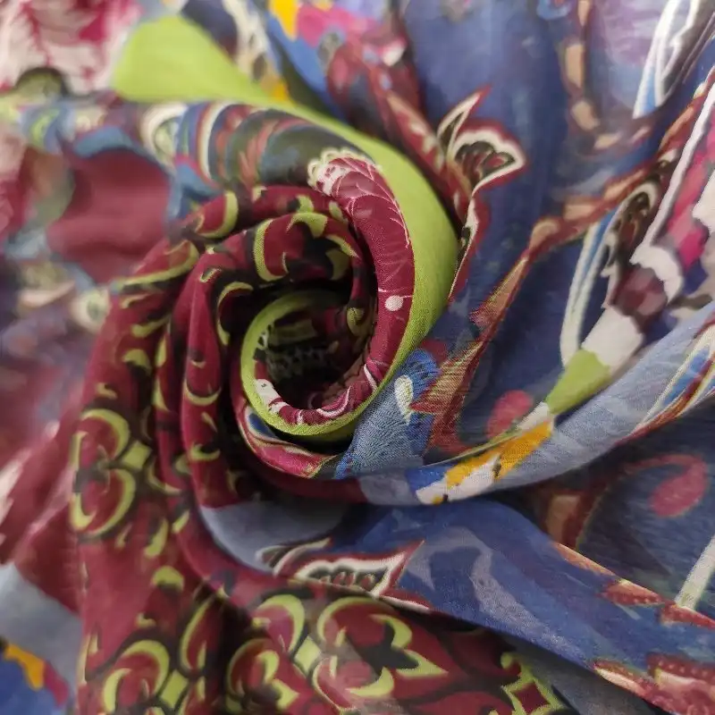 دامن چیندار زنانه مدل تابستانی حریر ۰۴ رنگ زرشکی