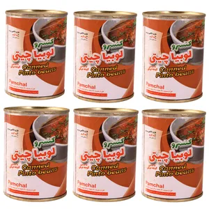 کنسرو لوبیا چیتی با سس گوجه فرنگی پامچال - 380 گرم مجموعه 6 عددی