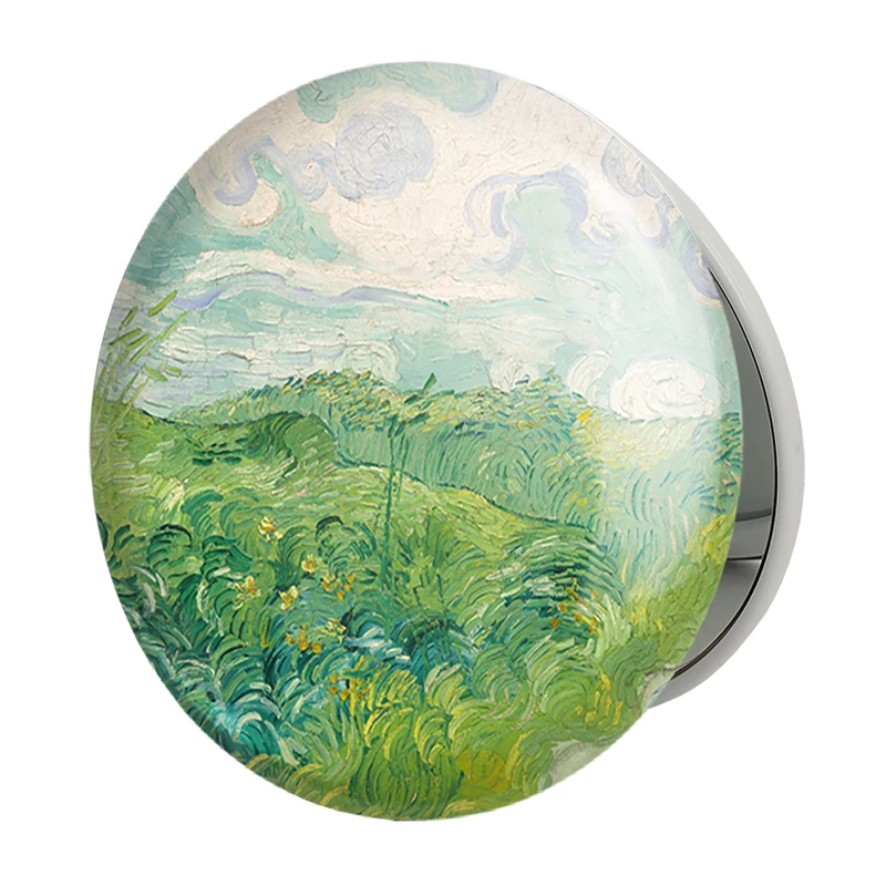 آینه جیبی خندالو طرح مزارع گندم سبز ونسان ونگوگ (Van Gogh) مدل تاشو کد 36800