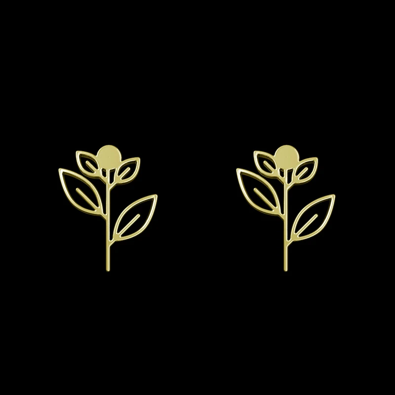 گوشواره طلا 18 عیار زنانه مدوپد مدل برگ کد GA1-15979