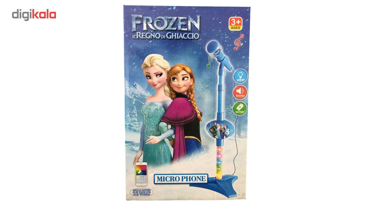 میکروفن اسباب بازی پایه دار مدل Frozen با قابلیت اتصال به موبایل و پخش همزمان صدا و موسیقی