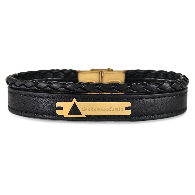 دستبند طلا 18 عیار مردانه لیردا مدل اسم محمدامین 9011