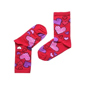 جوراب دخترانه مدل لاو رنگ قرمز