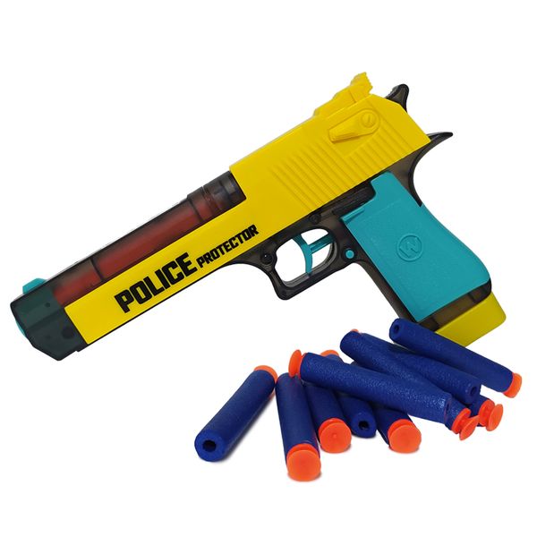 تفنگ بازی مدل دو کاره آبپاش و تیر فومی طرح پلیس