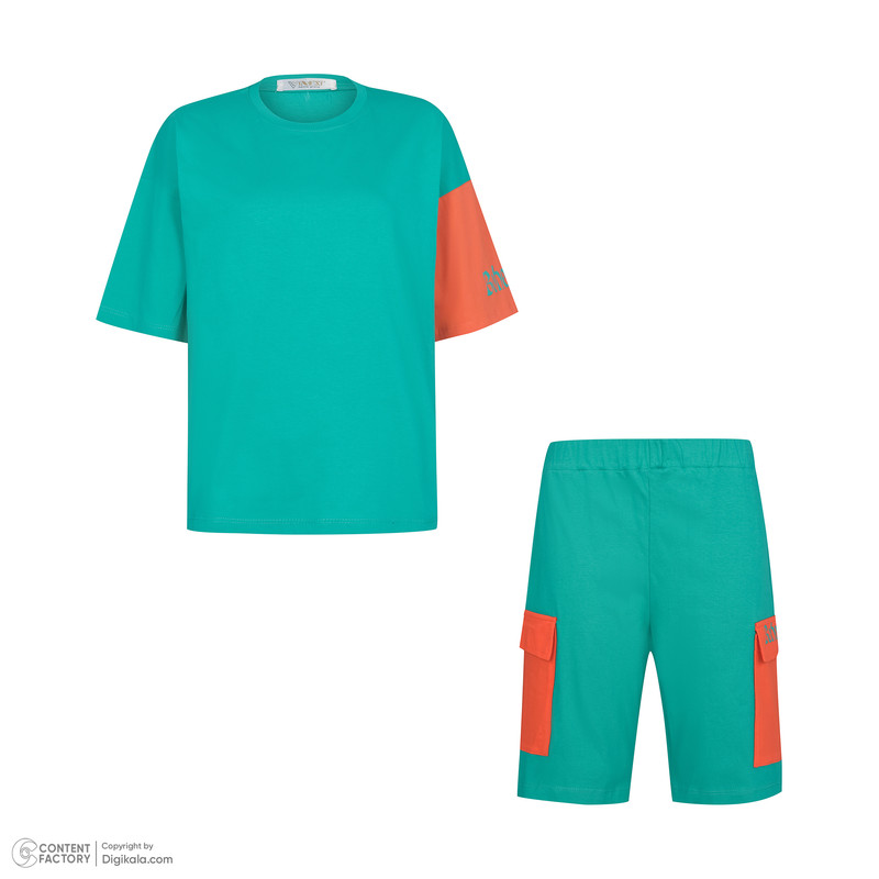 ست تی شرت و شلوارک زنانه لوینت  مدل پازل