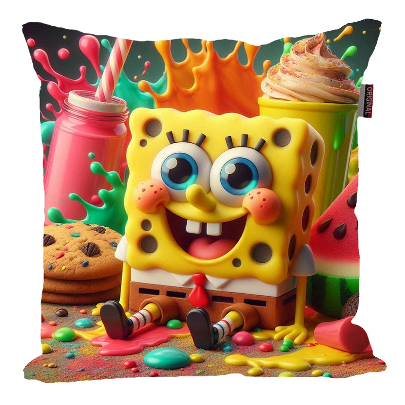 کوسن پاد آفرین مدل باب اسفنجی طرح کیوت و بامزه کد B549