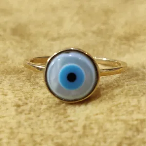 انگشتر طلا 18 عیار زنانه قیراط طرح چشم نظر کد GH2693