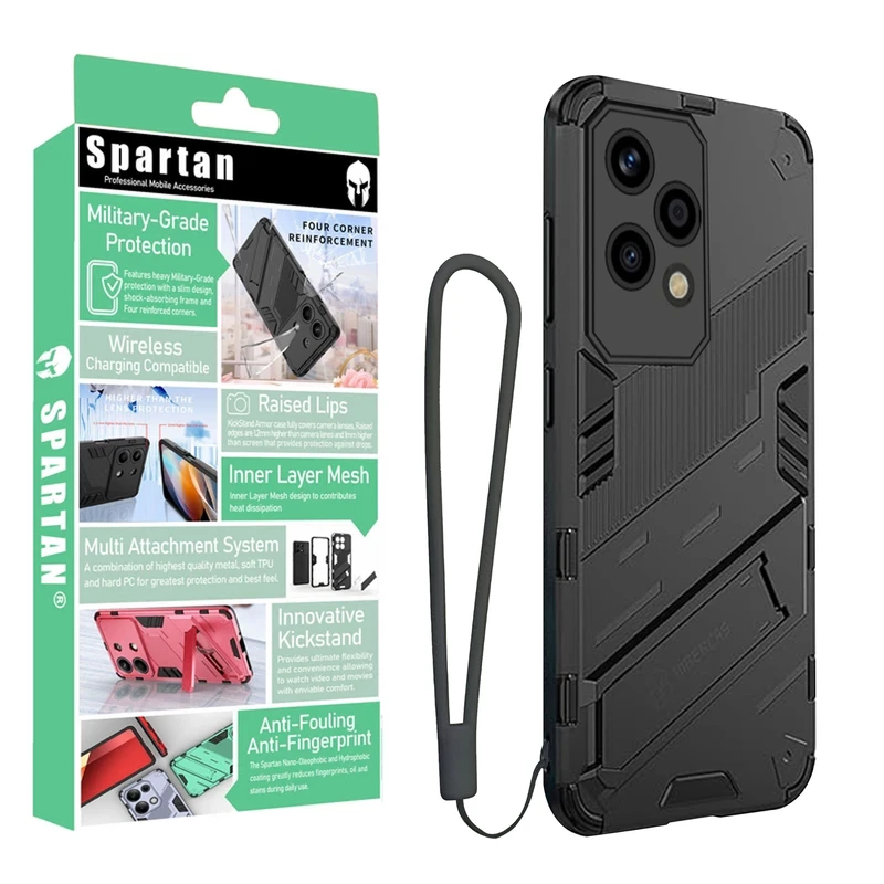 کاور اسپارتان مدل Bibercas Strap مناسب برای گوشی موبایل آنر Honor 200 Lite به همراه بند