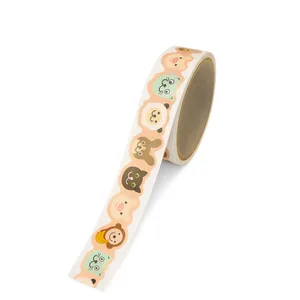 چسب کاغذی مدل واشی صورت حیوانات عرض 2سانتی متر