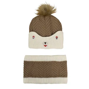 ست کلاه و شال گردن بافتنی بچگانه مدل 4363