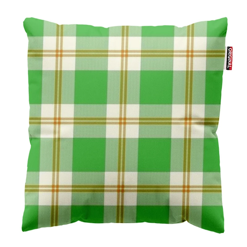 کوسن پاد آفرین طرح چهارخونه سنتی کلاسیک سبز کد 1745 سایز 30*30 سانتی متر