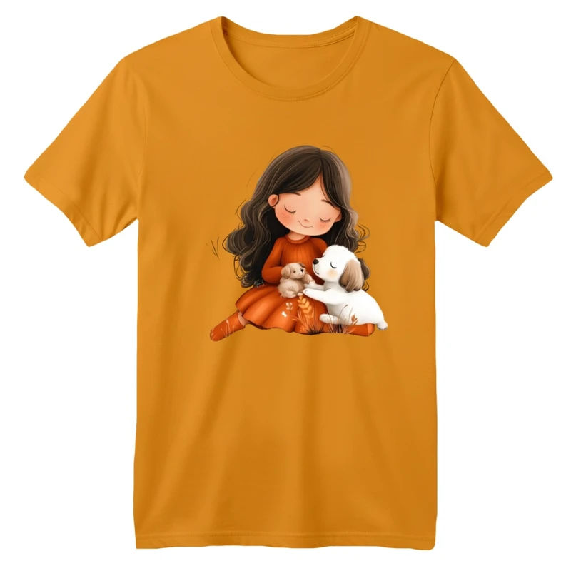 تی شرت آستین کوتاه بچگانه مدل دخترک کد 14