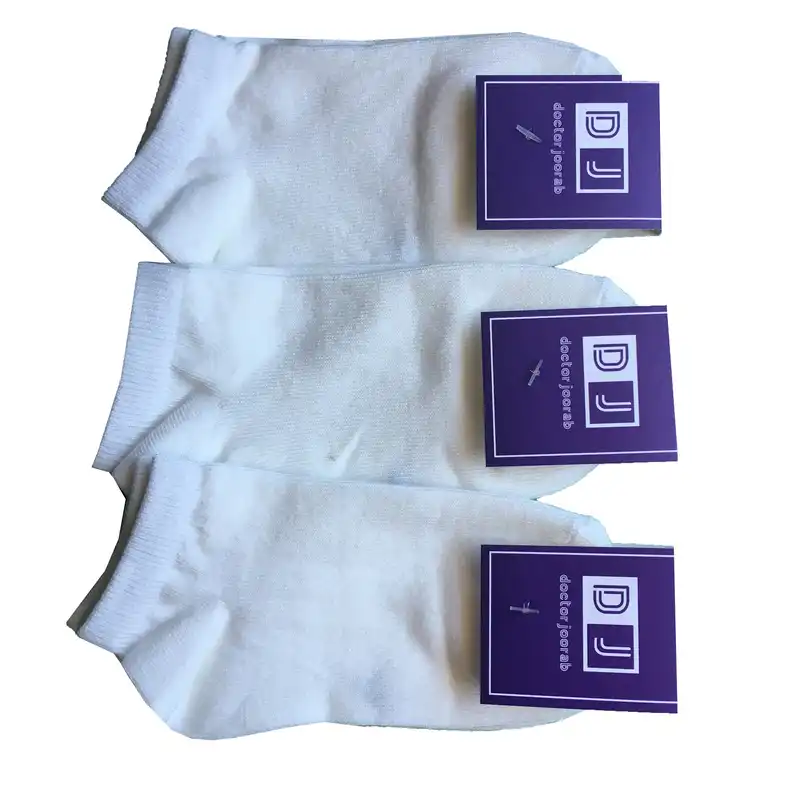 جوراب دخترانه دکتر جوراب مدل پنبه رنگ سفید بسته 3 عددی