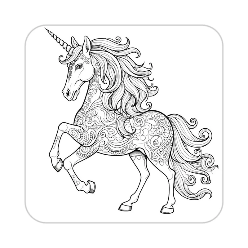 زیر لیوانی کاکتی طرح اسب تک شاخ و یونیکورن مدل mp30209