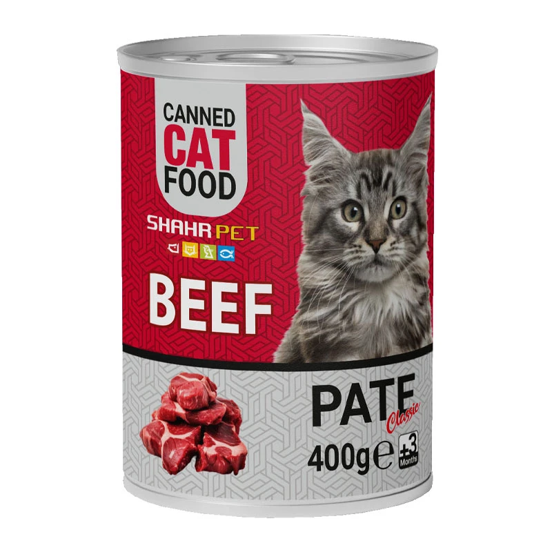 کنسرو گربه شهرپت مدل Beef وزن 400 گرم