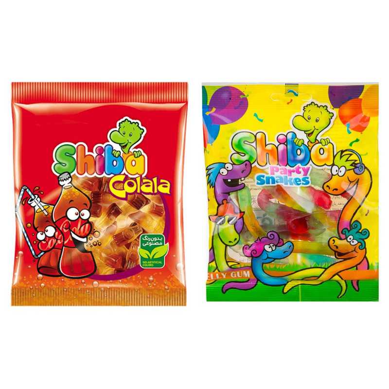 پاستیل مدل کولا و ماری شیبا -90 گرم مجموعه 2 عددی