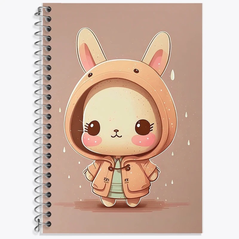 دفتر زبان 50 برگ خندالو مدل سه خط طرح خرگوش کیوت کد F2474