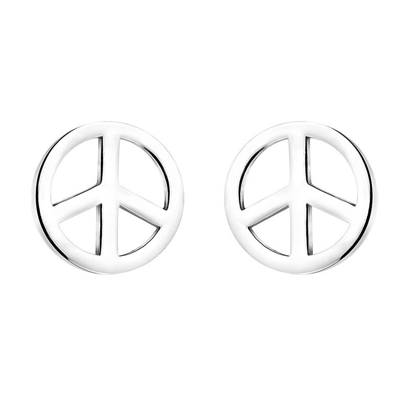 گوشواره نقره زنانه مدل نماد صلح