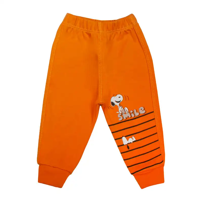 ست سویشرت و شلوار نوزادی آدمک مدل اسنوپی کد 110029 رنگ نارنجی