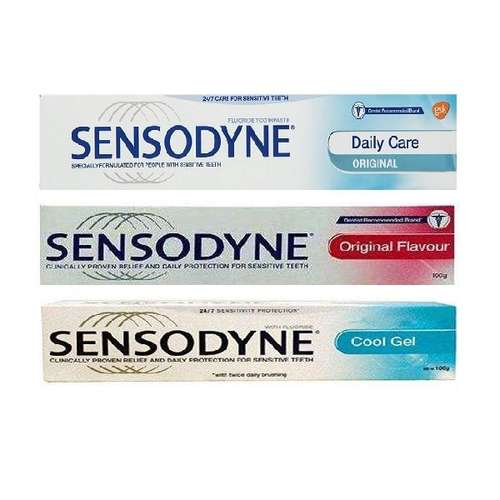 خمیر دندان سنسوداین سری Daily Care مدل Original Sensitive Teeth حجم 75 میلی لیتر به همراه خمیر دندان مدل Cool Gel و خمیردندان مدل Original Flavour وزن 100 گرم
