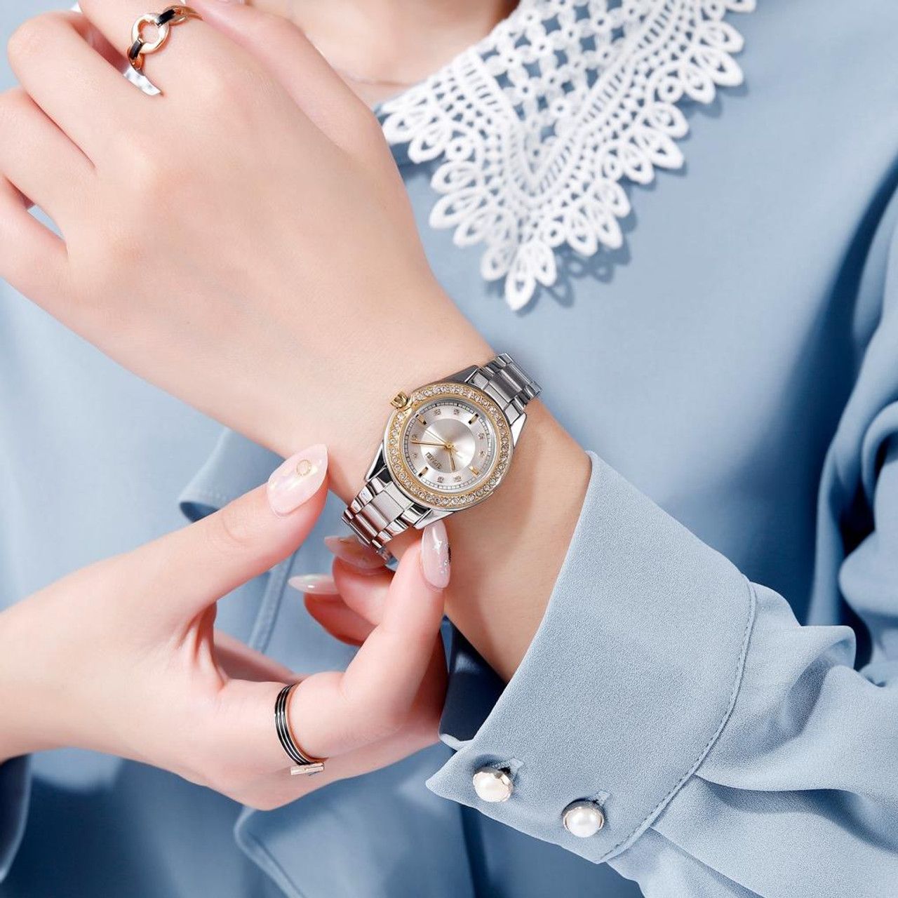 ساعت مچی عقربه ای زنانه اسکمی مدل 1534GD-SI -  - 6