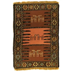  گلیم دستبافت نیم متری مدل تمام بافت خراسان کد 4102014