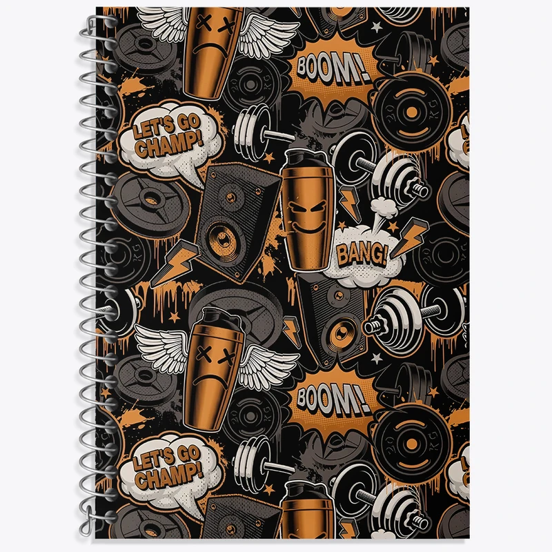 دفتر زبان 50 برگ خندالو مدل دو خط طرح پترن باشگاه کد N2677