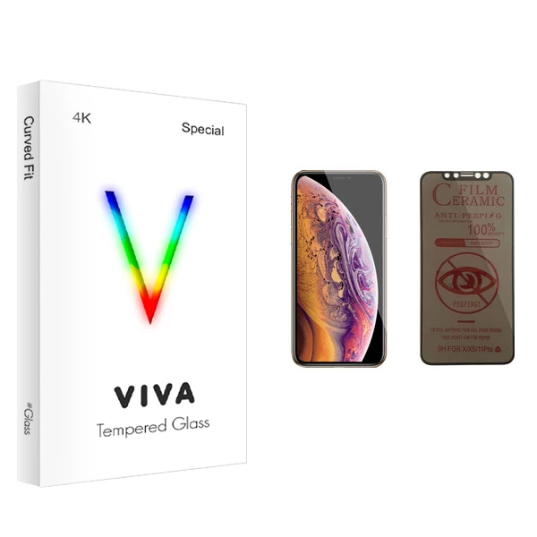 محافظ صفحه نمایش حریم شخصی ویوا مدل 4K مناسب برای گوشی موبایل اپل iPhone XS