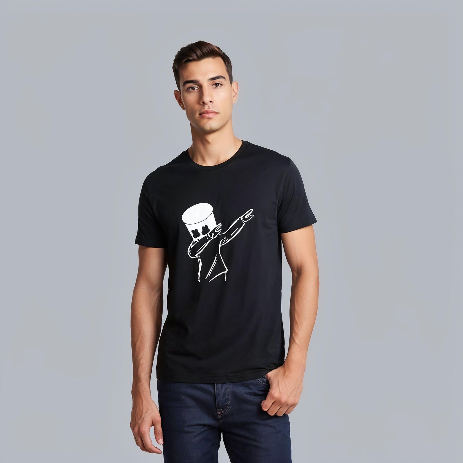 تی شرت مردانه طرح مارشملو کد 34349 - - 1