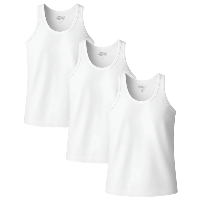 زیرپوش رکابی یقه باز مردانه کراس مدل نخ پنبه مجموعه 3 عددی