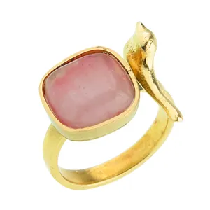 انگشتر زنانه گالری عزیزی طرح پرنده مدل 15337