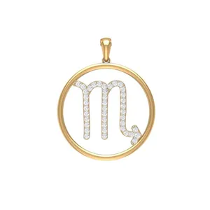 آویز گردنبند طلا 18 عیار زنانه قیراط طرح دایره کد GH1990