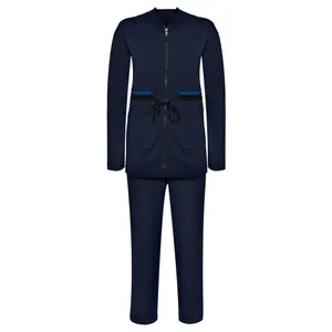 ست سویشرت و شلوار ورزشی زنانه ساروک مدل S&SHZKK08 رنگ سرمه ایی