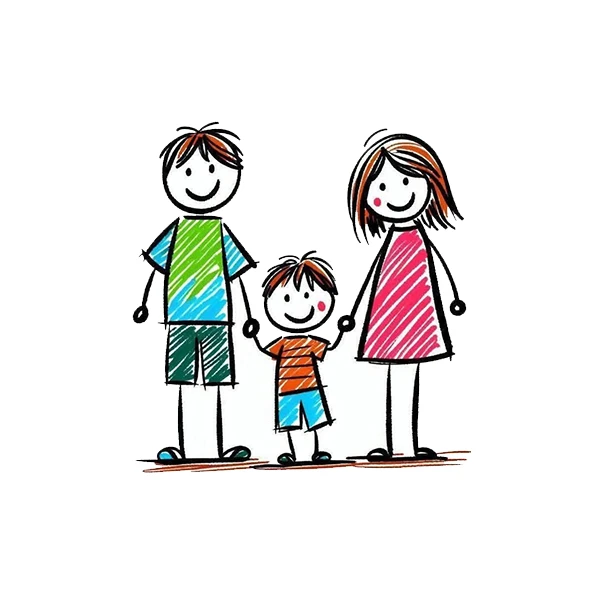 استیکر پارچه و لباس پاد آفرین طرح خانواده کد 3657