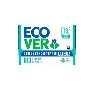 قرص ماشین لباسشویی اکوور مدل Bio Laundry Capsules با رایحه یاس و رز مناسب همه البسه ها وزن 300 گرم بسته 18 عددی