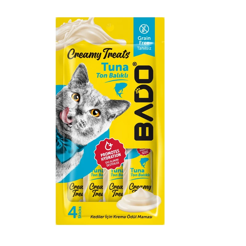 تشویقی گربه بادو مدل بستنی طعم ماهی تن  وزن 60 گرم بسته 4 عددی