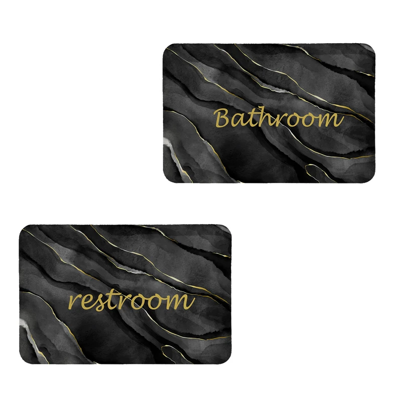   پادری طرح  Restroom & Bathroom کد 8755 سایز 60x40 سانتی متر مجموعه دو عددی