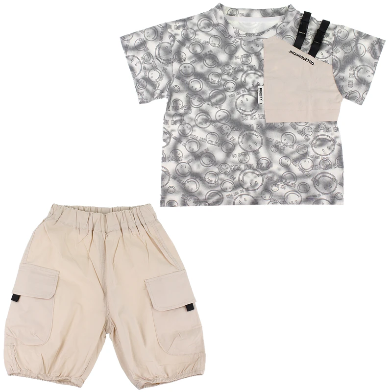 ست تی‌شرت آستین کوتاه و شلوارک پسرانه مدل B00428